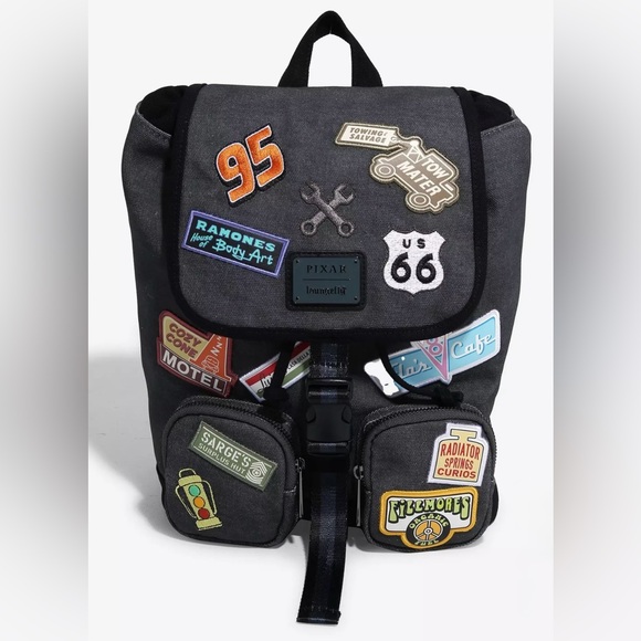 Loungefly Disney Pixar Cars Radiator Springs Patches Mini Backpack